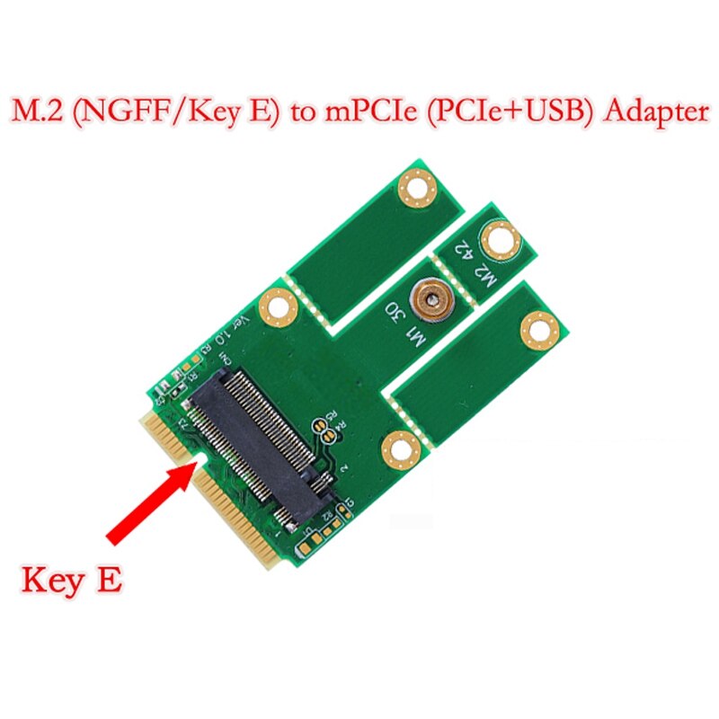 M.2 NGFF/Key E Card to MPCIe (PCIe+USB) Adapter MPCIe Slot Support Windows 2000 XP for Laptop Desktop