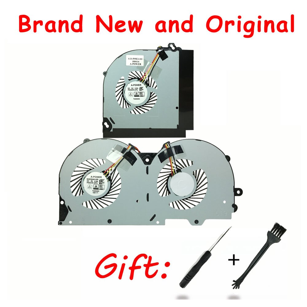 original cpu gpu cooling fan cooler for Clevo P950HP P950HP6 P950ER P950HR P955ER P950EP6 P955EP6 P950ED BS5005HS U3D U3E