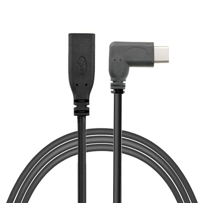 1 Meter Type-C USB 3.1 Male to USB-C Female 90 Degree Cable Extension Data Cable Cord