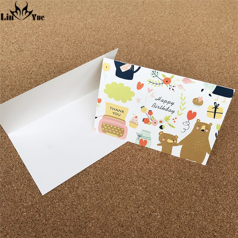 12 blande design gratulerer med dagen tegneserie dyr melding diy dekorasjon gratulasjonskort