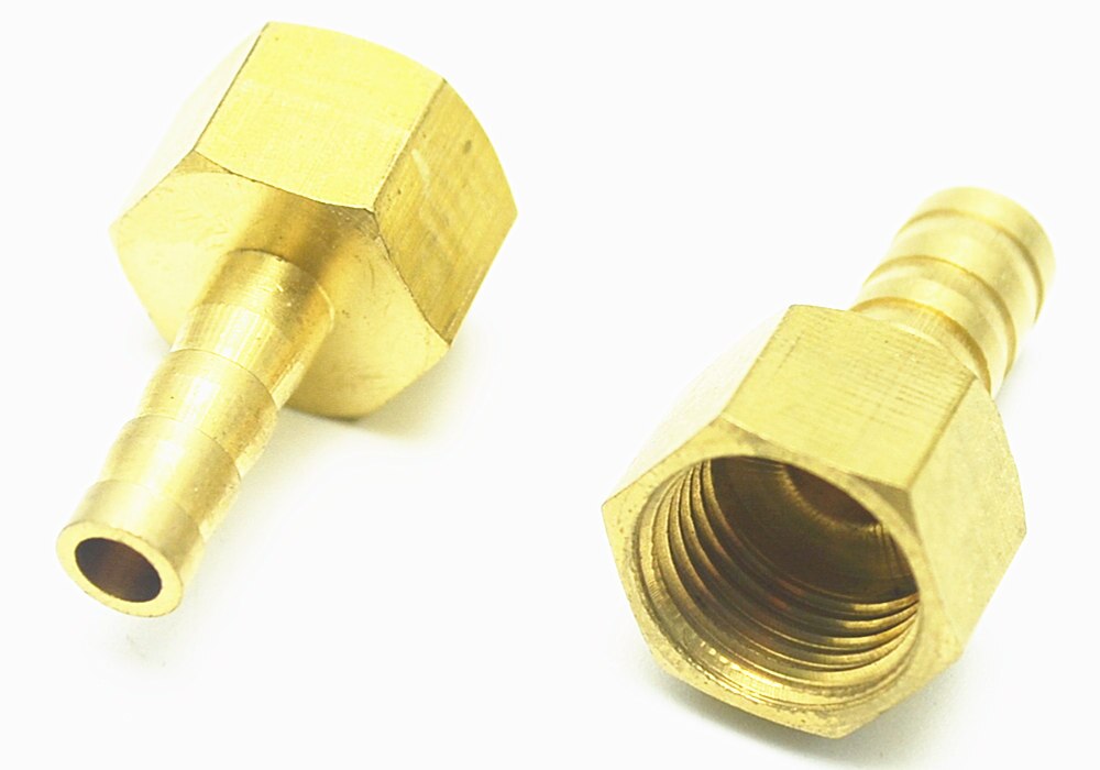 Ottone Tubo di Raccordo 6mm 8mm 10mm 12mm Barb Coda di 1/8 "1/4" 1/2 "3/8" BSP Femmina Filo di Rame Comune Connettore Accoppiatore Adattatore