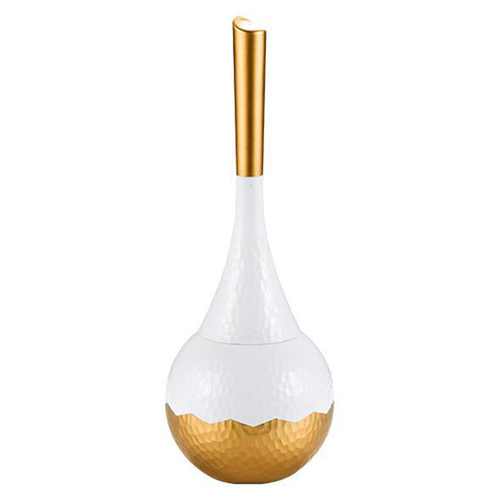 Light Luxury Toilet Brush Set Exquisite Detachable Head Long Handle Toilet Brush Standing Base Retro: light yellow