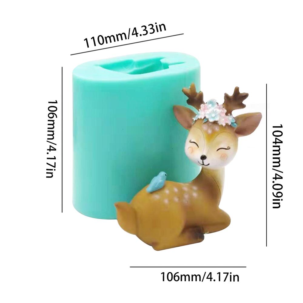 Moule à gâteau Sika cerf 3D en Silicone, série animaux, moule à gâteau Fondant, ciment d'argile, chocolat, outils de décoration: Sika Deer