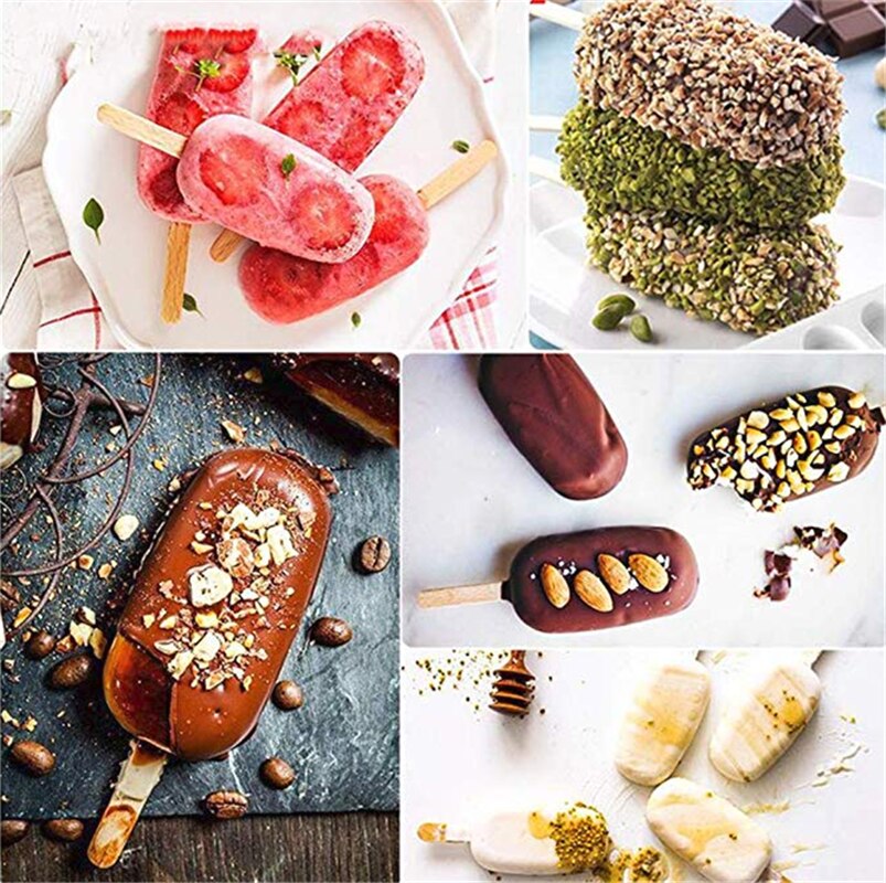 Ice Cube maker 4 Gaatjes Siliconen Vriezer Ijs Mold candy bar Maken Tool Sap Popsicle Mallen Kinderen Pop Lolly lade
