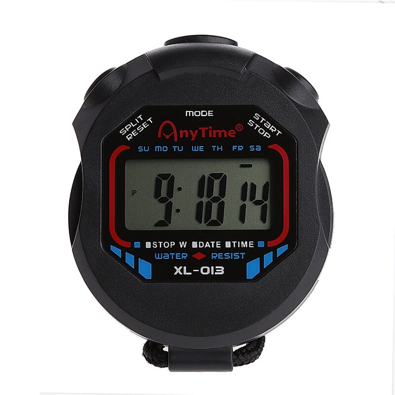 Waterproof Digital Sports Timer Classic Digital Handheld LCD Chronograph Sports Stopwatch Timer w/string