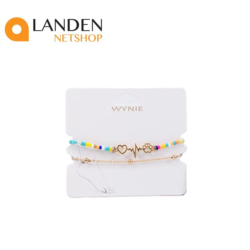 tobilleras boho Vintage para mujer, cadena de oro a la , pulsera de tobillo con cuentas de colores, joyería de pie: Huella Dorado