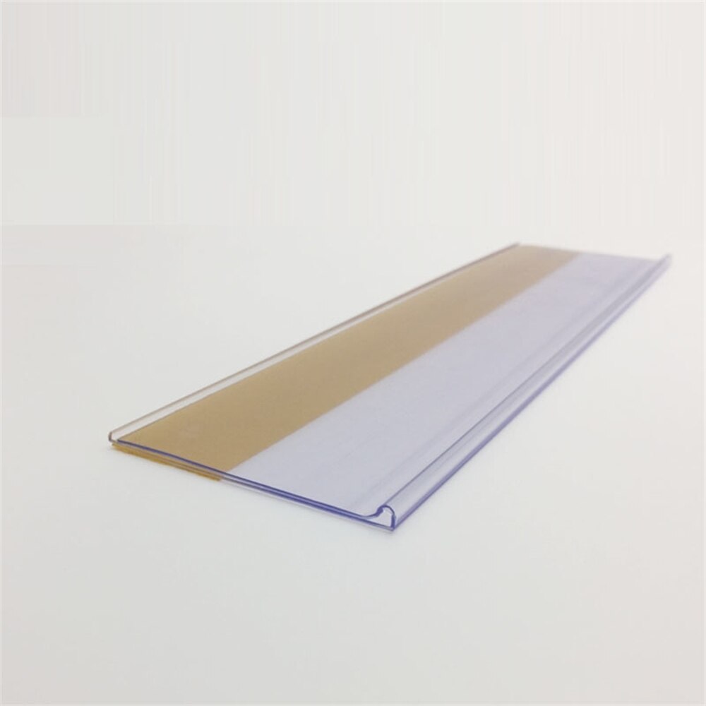 50pcs Point Of Scan Clear Data Strip Adhesive Plastic Pvc Price Tag Display Frame