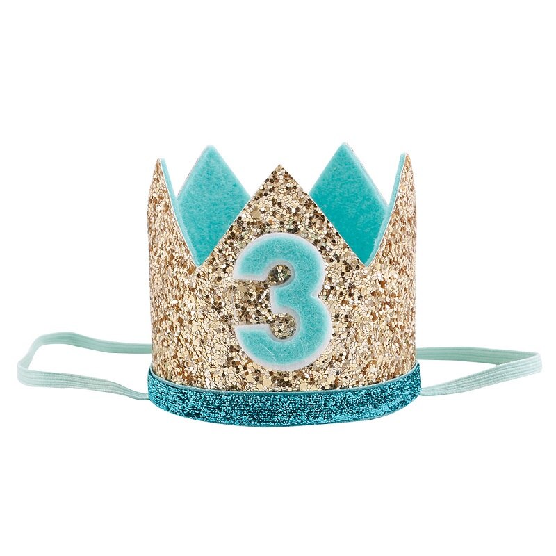 Gutter første bursdag sølv blå krone barn gylden blå 1st bursdag gutt antrekk til kake smash sparkle kongelig bursdagsfest hatt