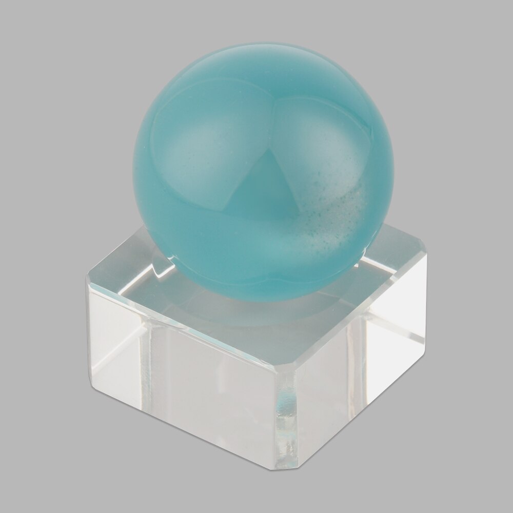 Retro Desktop Ornament Ball Display Stand Fixed Crystal Sphere Base Square Glass Holder Wood Pedestal Transparent Support