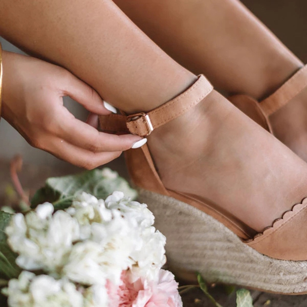 Women's Ladies Peep Toe Summer Wedges sansals Open Toes Platform Wedges Buckle Causal Shoes Woman Sandals sandalia feminina