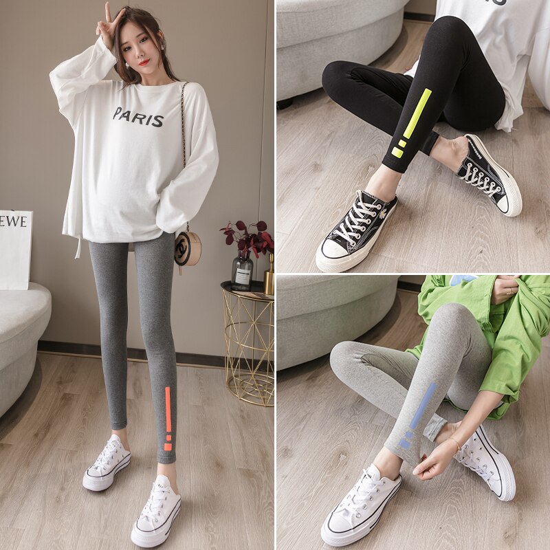 Vroege herfst dragen hoge taille buiklift broek leggings puur katoen patroon print zwangerschapsbroek zwangerschapskleding 2213