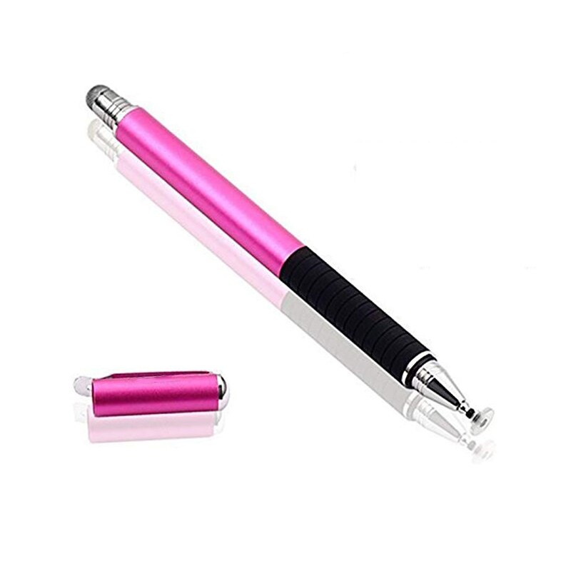 Universal 2 In 1 Fiber Stylus for Phone Tablet Touch Pen Drawing Capacitive Screen Pencil For Smartphone Note Smart Android Pen: Rose