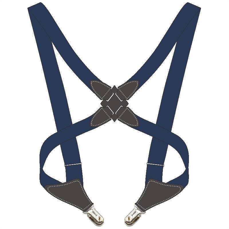 Vintage Holster-Style Elastic Side Clip Suspenders For Men Accessories Cross-Over Back Adult Braces Strap Suspenders 105x2.5cm: Navy
