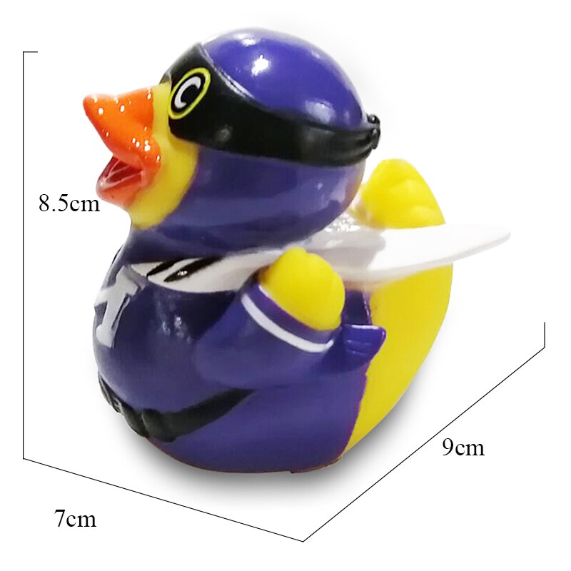 ESALINK 8-10Cm pływająca kaczka policja Baseball strażacy gumowa Ducky zabawka do kąpieli dziecko poznawcze zabawki kąpielowe zabawki edukacyjne: YN138-1pcs