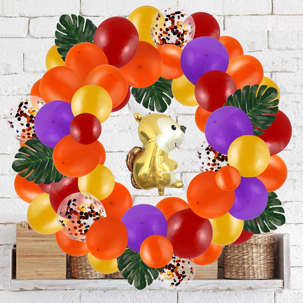 Thanksgiving Party Decoraties Diy Krans Latex Ballon Mall Decoratie Kleine Dieren Aluminiumfolie Papier