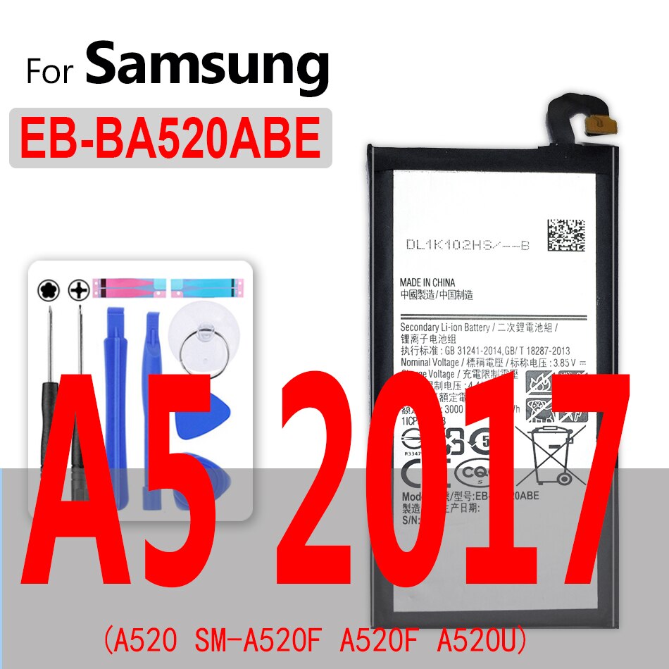 EB-BA310ABE de batería para móvil, para Samsung Galaxy A3, A5, A6, A7, A8, A9), SM A310, A500, A510, A520, A520F, A310M, A310Y, SM-A310F: EB-BA520ABE