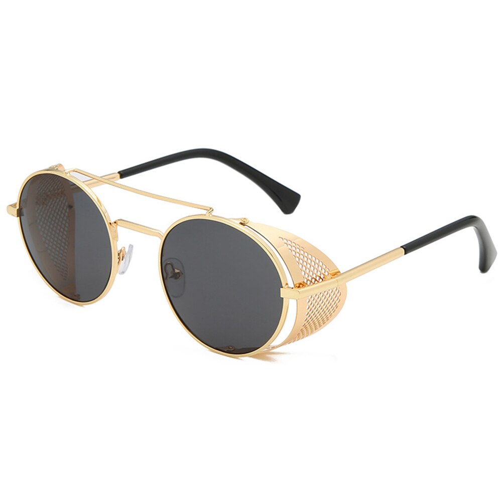Ronde Steampunk Zonnebril Vrouwen Mannen Metalen Bril Vintage Metalen Frame Zonnebril UV400