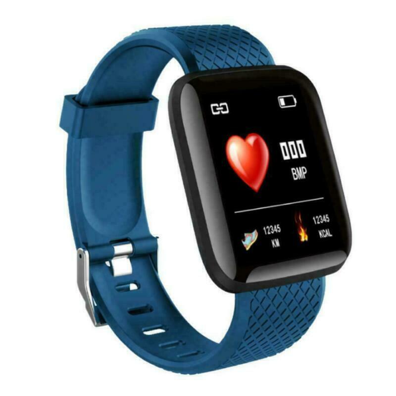 D13 smart ur mænd kvinder til android apple telefon vandtæt 116 plus puls tracker blodtryk ilt sport smartwatch: Blå