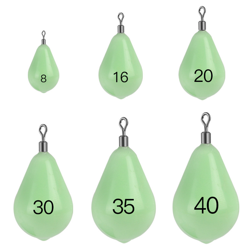 Luminous Fishing Weights Sinkers 30g-150g Water 360 Degree Rotation Fishing Sinker Bass Fishing Accessories