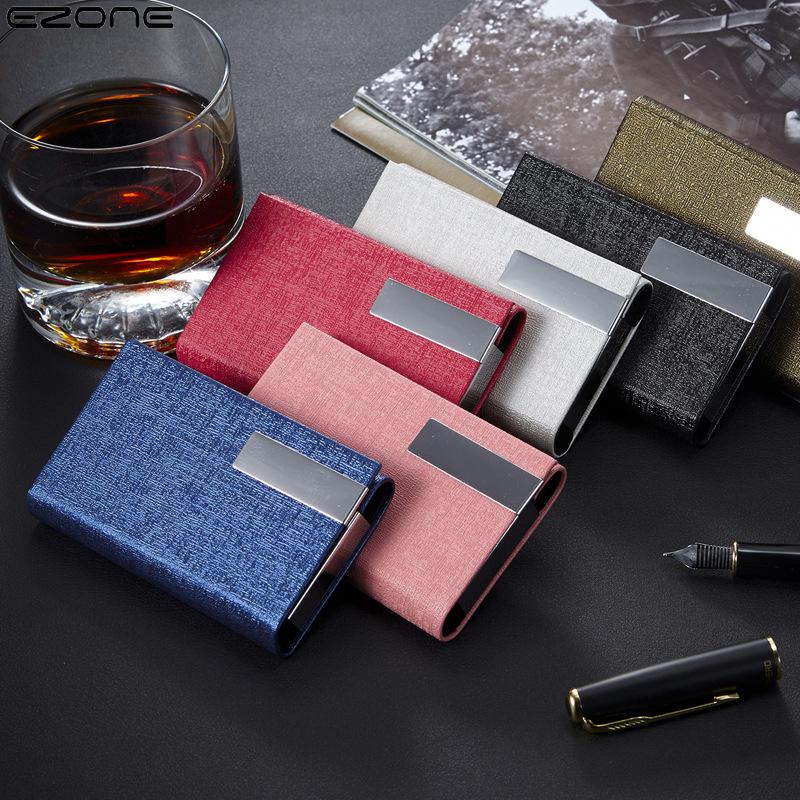 EZONE 1pc moda wizytownik na karty biznesowe dla mężczyzn 9.5*6.5cm metalowe etui na wizytówki karta bankowa Box etui na karty kredytowe wysoka jakość