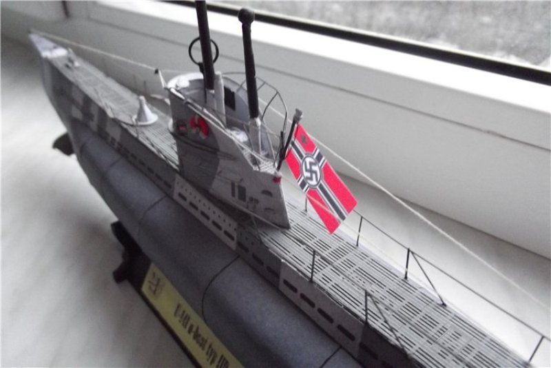 1:100 skala tyskland u -141 u- boot type iid diy håndværk papir model kit gåder håndlavet legetøj diy