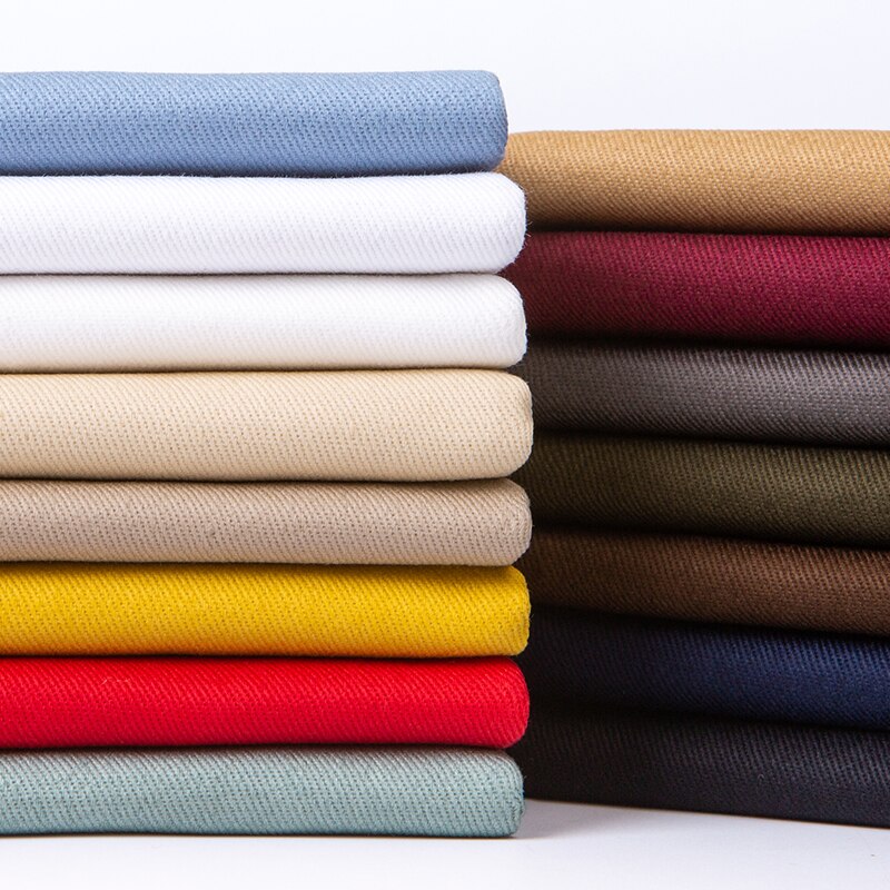Pantalones de tela de sarga de Color sólido con tarjeta de hilo de algodón puro de 150cm * 50cm, gabardina, ropa, Camisa de algodón lavada, tela gruesa