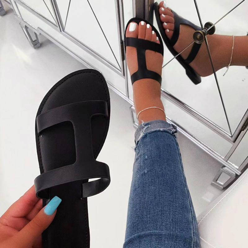 Sommer Frauen Sandalen PU Rutschen Plattform Flache Ferse Peep Toe Casual Einfache Outdoor Strand Weibliche Ladeis Schuhe Zapatos De Mujer