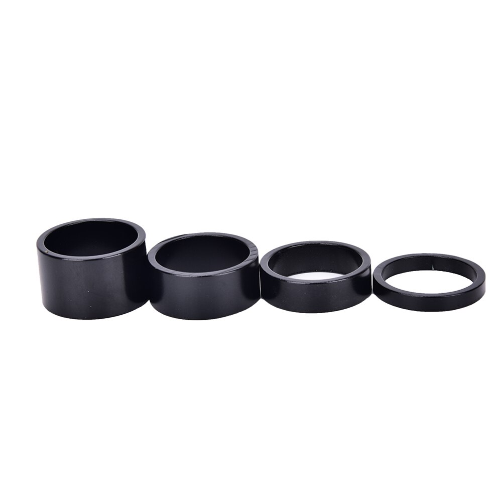 4 Stks/partij Fiets Vork Wasmachine Stem Spacers Aluminium Fiets Headset Wasmachine Verhogen Stuur 5-20Mm Voor Mtb fietsen: Black