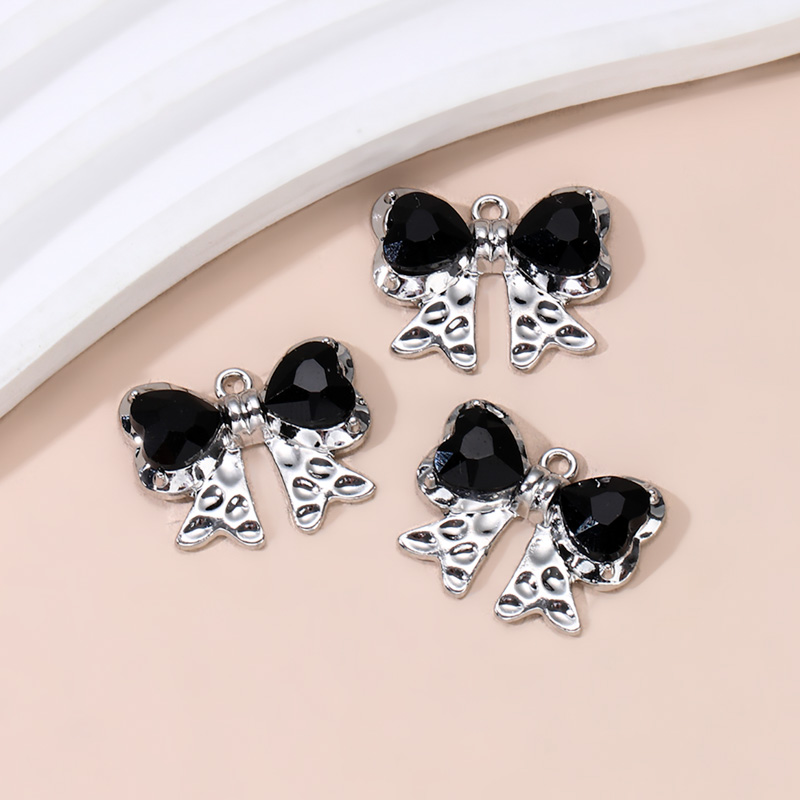 5 stks Mode Hart Cherry Cross Emaille Bedels Y2K Stijl Dark Gothic Hangers Voor Maken Handgemaakte DIY Bevindingen Sieraden: Antique Bronze Plated