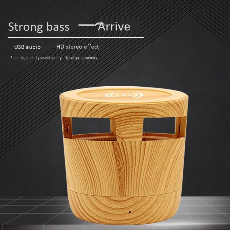 2 In 1 Bluetooth Speaker Draadloze Oplader Woodgrain Draadloze Snelle Lading Bluetooth Speaker