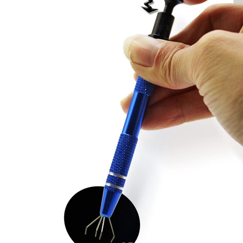 6 Pcs Pick Up Tool Met 4 Gaffel Ic Chips Metalen Grabber Claw Pickup Houder Elektronische Component Catcher