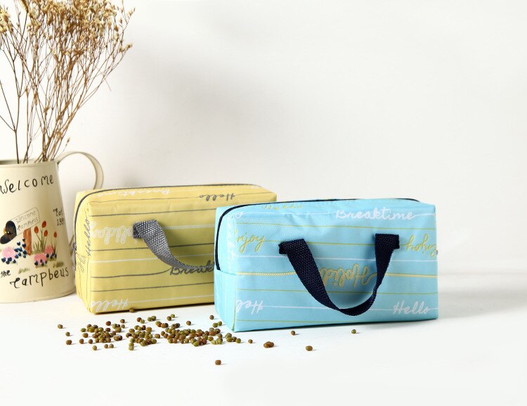 1.5L portable small lunch bag mini cooler handbag thermal meal drinks fresh carrier bag ice pack insulated cans holder cool bag