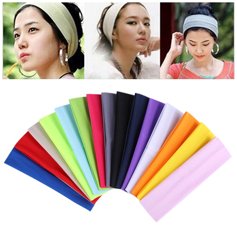 Homens mulheres yoga elástico turbante faixa de cabelo bandana esportes ao ar livre headbands esportes elásticos headbands unisex esporte suor sweatband