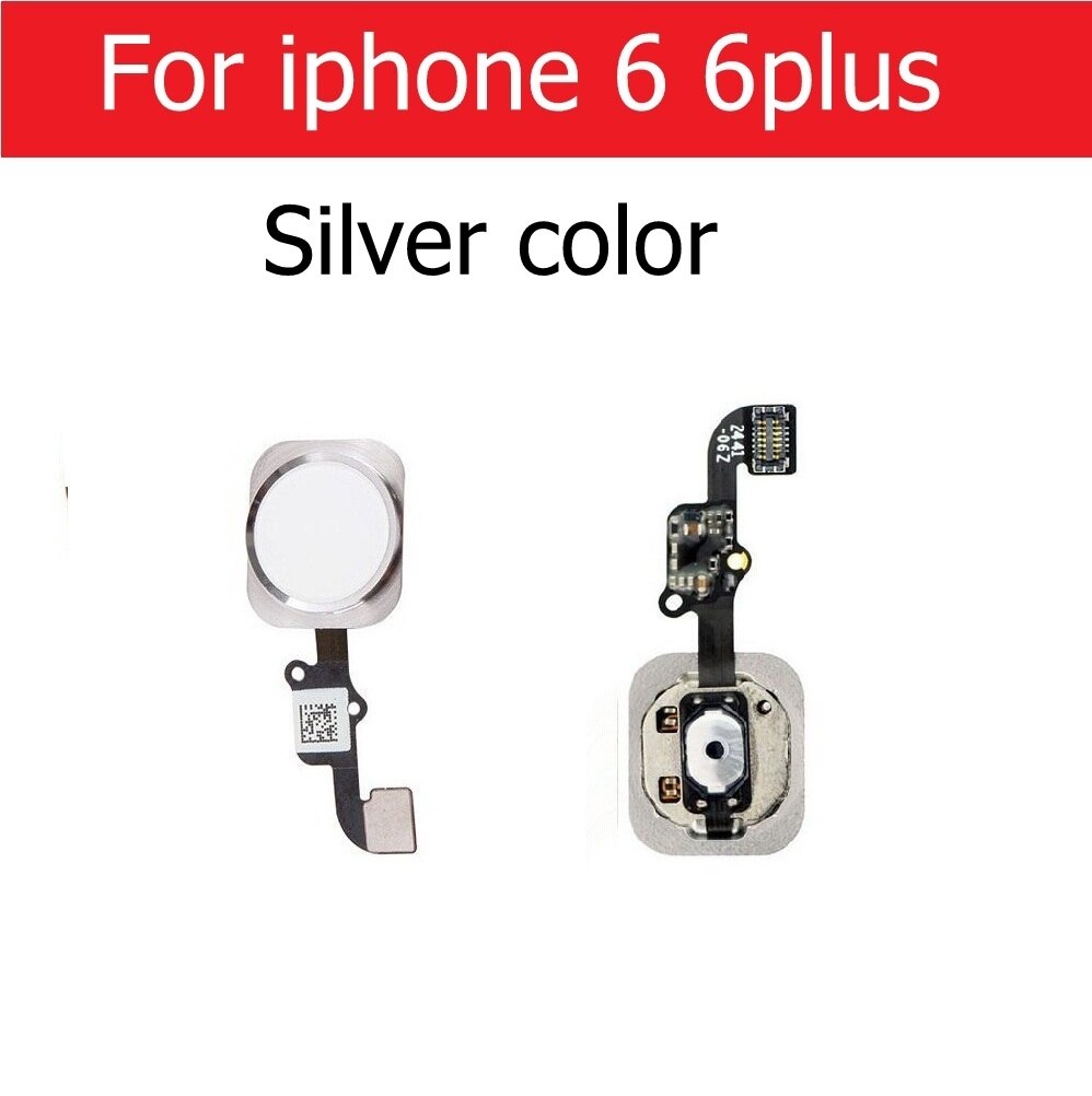 Home Button Flex Cable Assembly For iPhone 5S SE 6 6s 7 8 Plus Home Button Screen On Contral Flex Cable Replacement Repair Parts: For i6 6plus silver