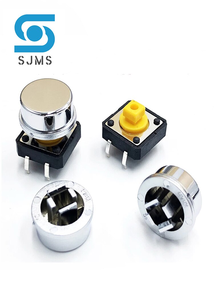 10Pcs A24 Zilver Switch Cap + B3F-4055 12*12*7.3 Mm Tactile Push Button Micro Tact Schakelaars