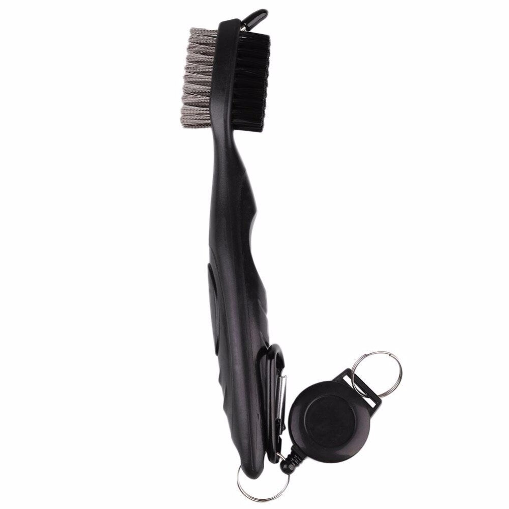 Golf club brush golf groove cleaning brush 2- sided golf putter wedge ball groove cleaner kit cleaning tool gof accessories: 2 stk sort