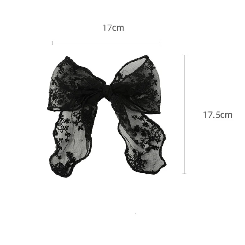 Horquillas con lazo de perlas de encaje para niña, pinzas para el pelo con lazo, pasadores de encaje blanco y negro, accesorios para el cabello para mujer, 2023
