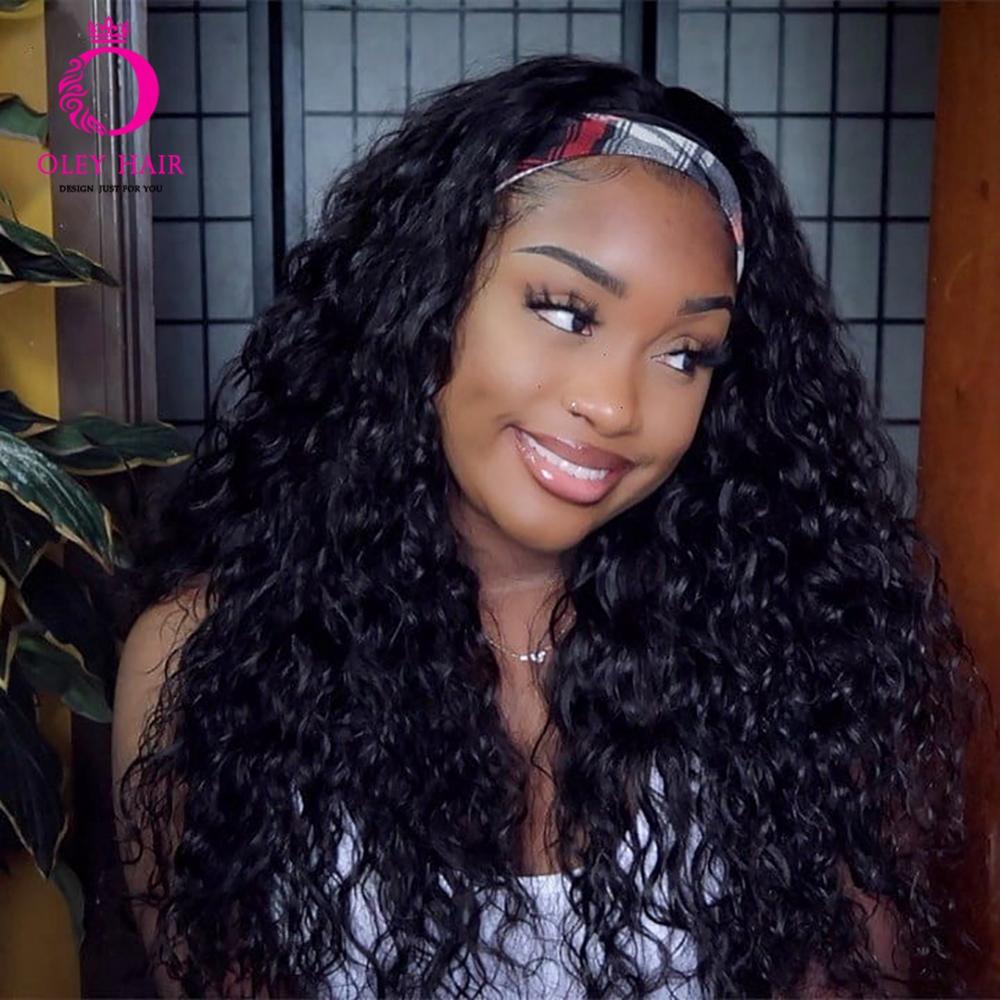 Peluca de pelo negro rizado sin encaje OLEY, peluca con diadema sintética resistente al calor, peluca con diadema barata Cosplay, peluca con diadema s PARA MUJERES NEGRAS: 22 pulgadas