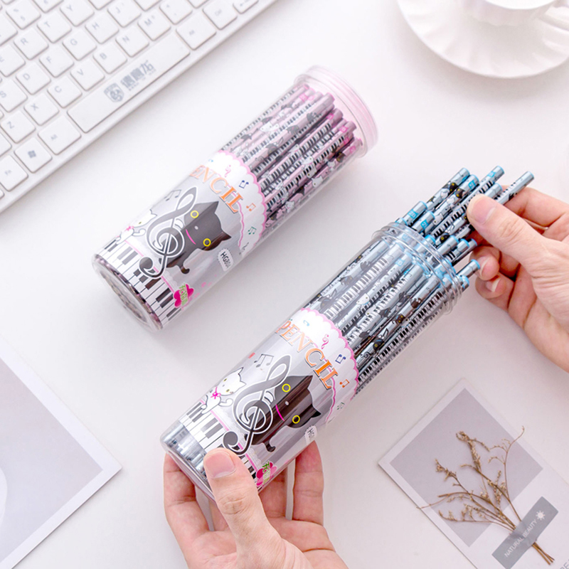 12pcs/Set Cute Cat 2B Pencil Standard Wooden Pencil Student Stationery Writing Drawing Pencils School Office Supply