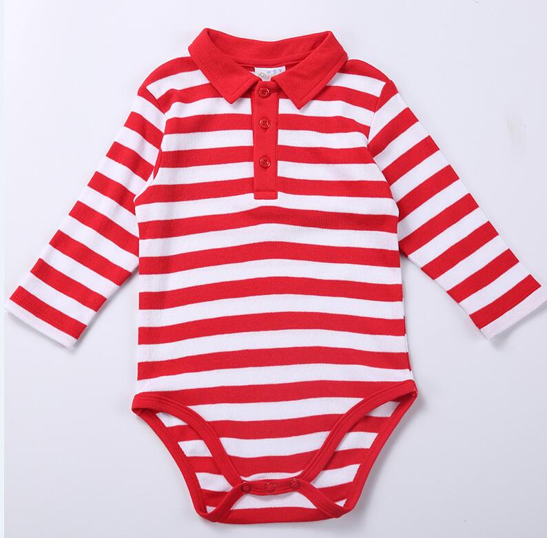 Body-combinaison bébé pour garçons et filles | Vêtements d'automne 100% coton, rayures, col carré, manches longues: red stripes / 12M