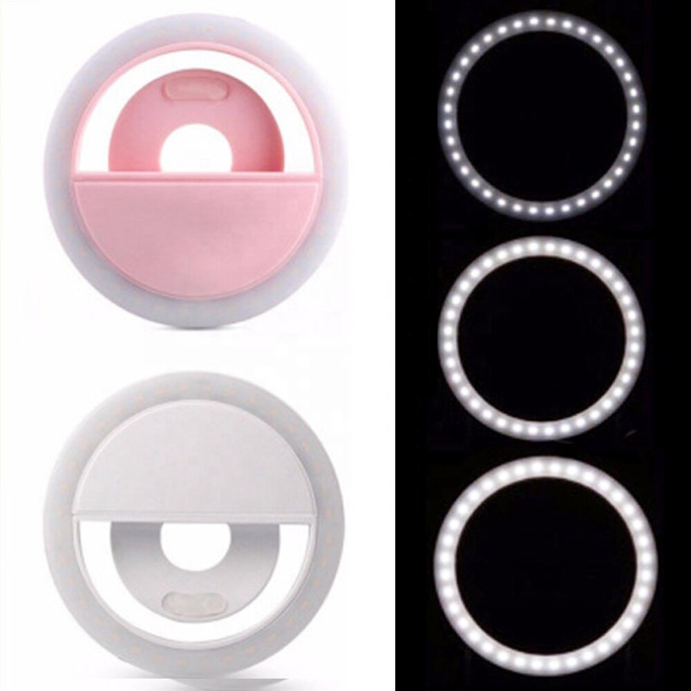 4 Colors USB Selfie Fill Light Girl Make Up Light LED Rechargeable Ring Light For Cell Phone