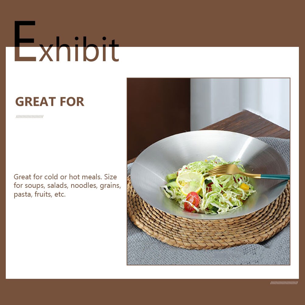 Stainless Steel Plate for Eating Stainless Steel Dish Round Dish Plate Cuisine Storage Plate