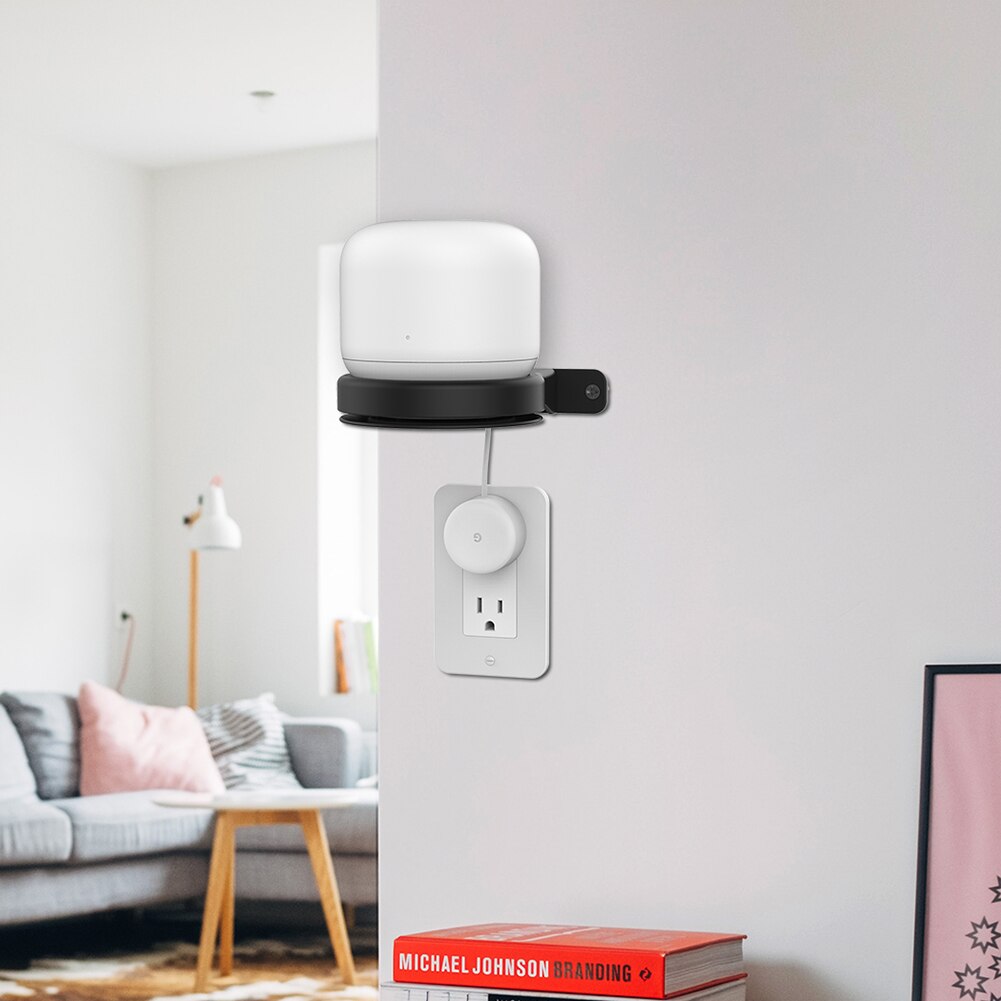 Colgador de montaje en pared para altavoz inteligente, soporte de pared para gestión de cables integrada, ahorro de espacio, para enrutador inalámbrico Google Nest WiFi