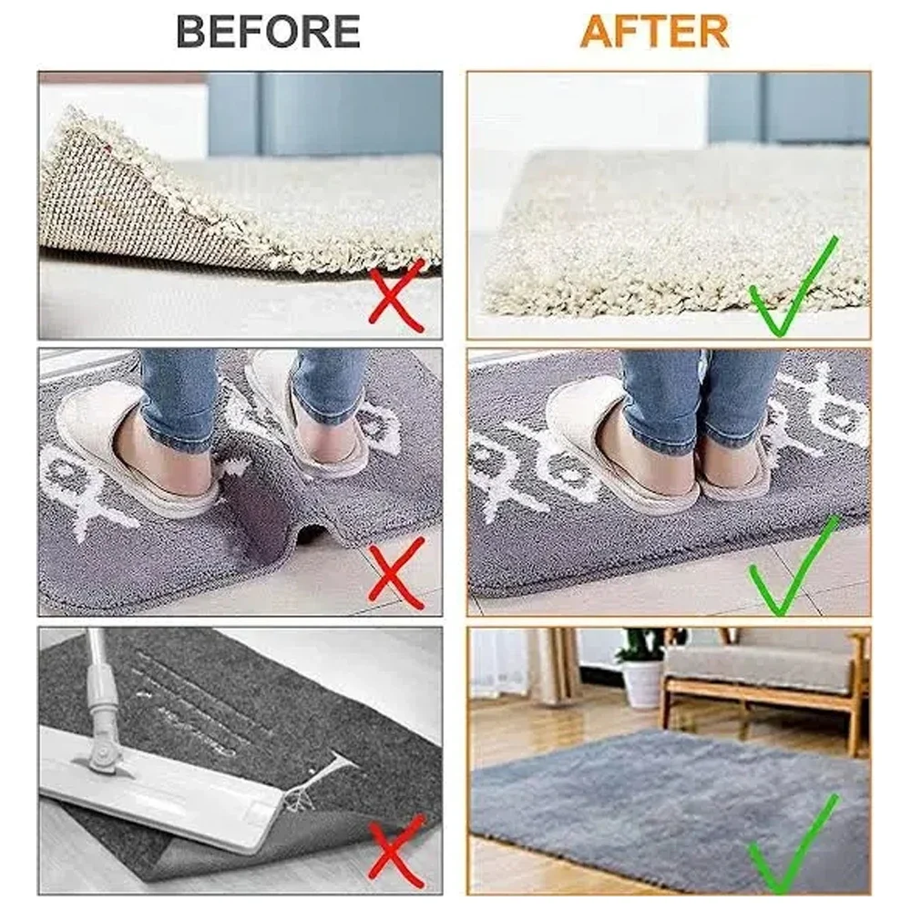 8/1 Stück Anti-Rutsch-Teppich-Aufkleber, selbstklebend, waschbar, Teppichgreifer, Badematten, verhindern Schiebepads für Küche, Badezimmer, Flur