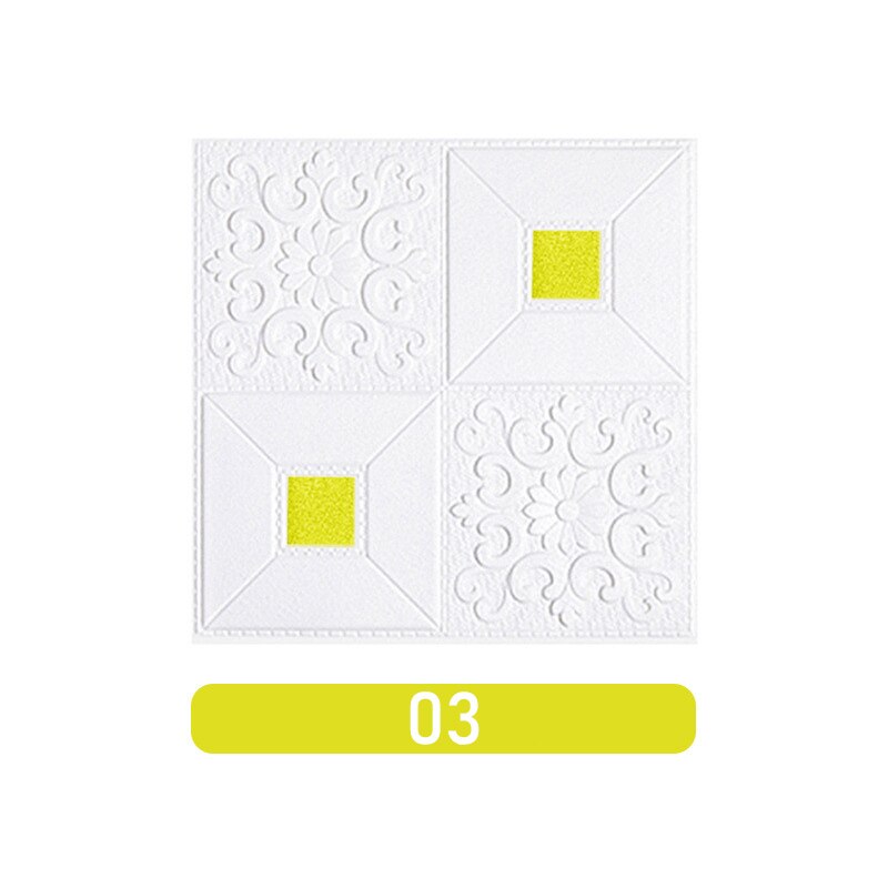 10 Pcs 3D Wall Stickers Ceiling Panel Roof Decor Waterproof Self-Adhesive Foam Wallpaper Living Room Kitchen TV Backdrop Decals: 3