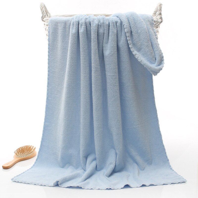 Pet Towel - 70x140cm - Quick Dry Coral Fleece - Absorbent Microfiber Bath Towel for Dogs: Light blue