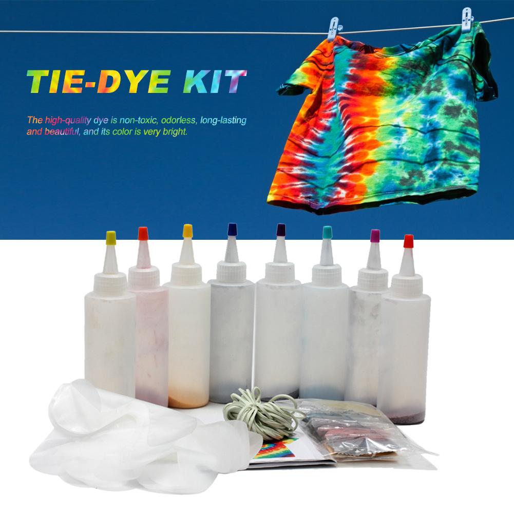 8/18 bouteilles tulipe cravate colorant Kit Permanent une étape cravate colorant ensemble bricolage Kits pour tissu Textile artisanat Arts vêtements pour colorants peinture