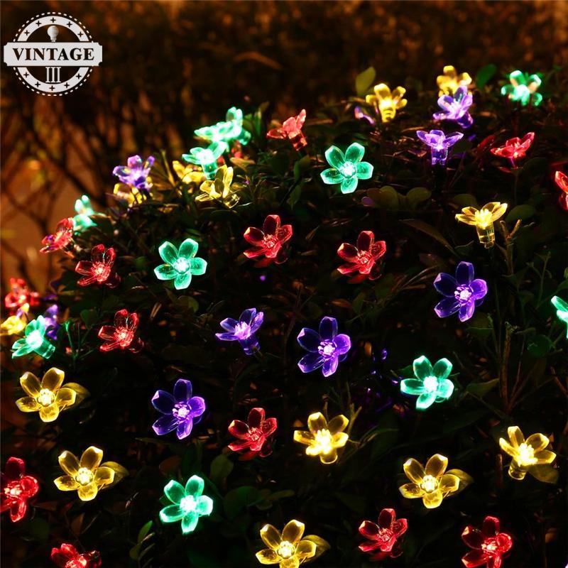 Antikue Flower Solar Lamp Power LED String Fairy Lights Solar 50 LEDS 7M Garlands Garden Christmas Decor For Outdoor