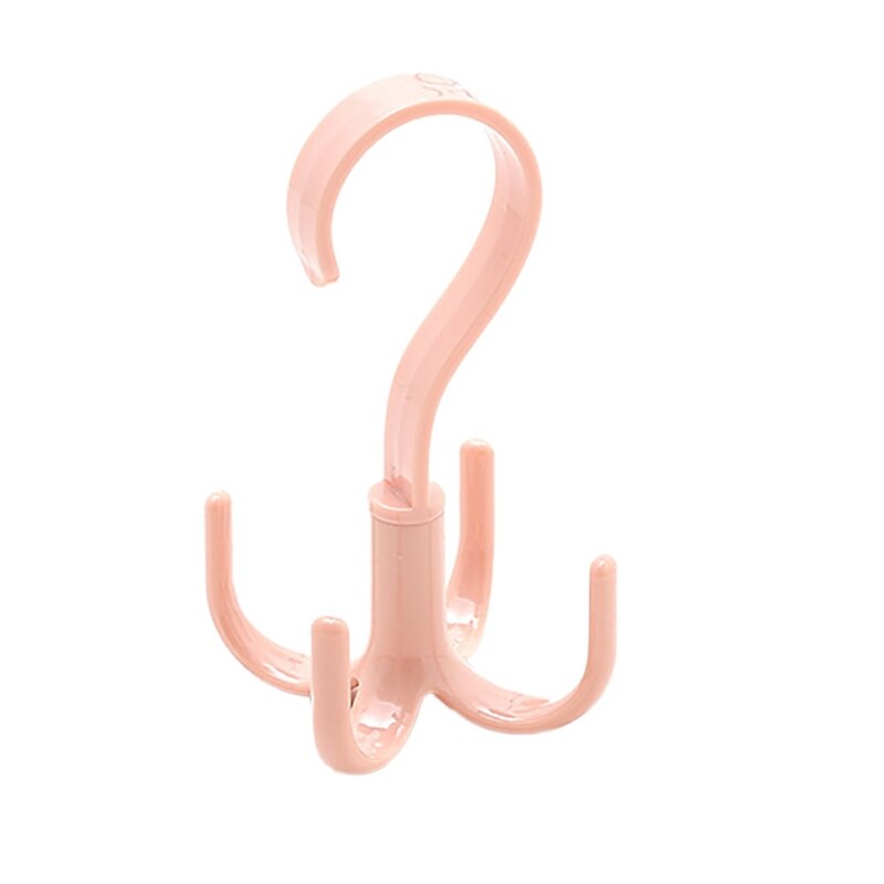 Practical Multi-purpose Scarf Hanger Belt Bag Storage Shelf 360 Degrees Rotatable Convenient And Durable Green Pink Beige: pink