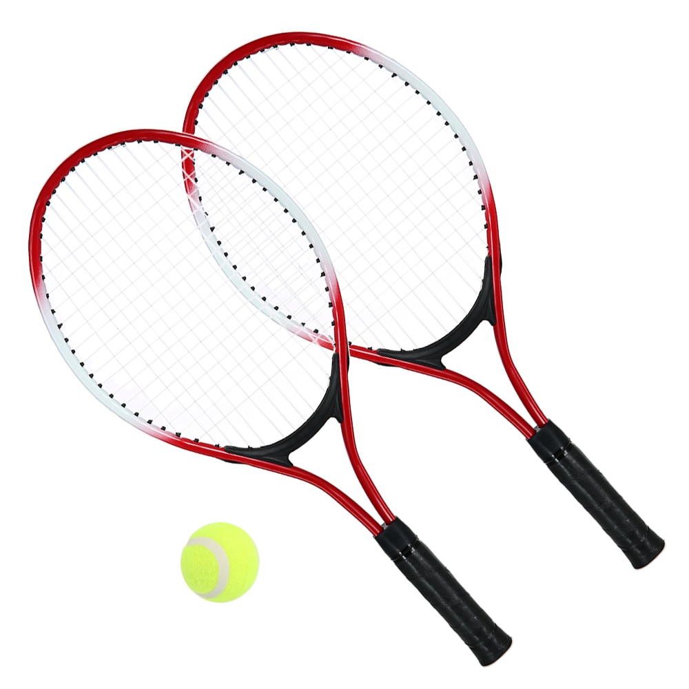 Raquete de tênis para treinamento infantil, 2 peças, alta qualidade, raquete de tênis para crianças, jovens, infantil, com 1 bola de tênis e bolsa de cobertura